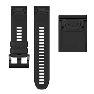 Imagem de BUDAY 26 22 20mm pulseira de relógio para Garmin Fenix 7X 7 7S relógio de liberação rápida silicone alça de pulso fácil (cor: preto, tamanho: 26MMFenix 5X 5XPlus)
