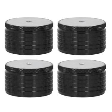 Imagem de Jiawu Perna de Suporte para Elevação de Cama, Liga de Alumínio Durável, Ajuste de de 23-37mm para Móveis de Quarto, Cadeira de Mesa, 4 Peças (Preto brilhante)