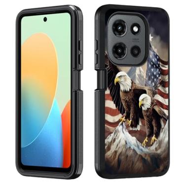 Imagem de FVAENDHIO Capa protetora para Moto G Stylus 5G 2025, resistente 3 em 1, híbrida, à prova de choque, à prova de impacto, para Motorola Moto G Stylus 5G 2025, bandeira americana patriótica águia careca