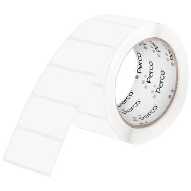 Imagem de Perco Etiquetas transparentes de 2,5 x 5 cm com perfuração fácil de descascar — 500 adesivos por rolo — forte aderência, cores vibrantes para pastas, códigos de barras, frascos e caixas no escritório