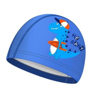 Imagem de Touca De Natação Infantil Profissional Dinossauro H.B, Azul dinossauro