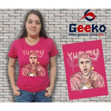 Imagem de Baby Look Justin Bieber - Yummy - Pop - Geeko, Pink sem fundo, P
