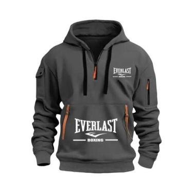 Imagem de Moletom Casual Masculino Com Múltiplos Bolsos, Manga Longa, Quente, Pu