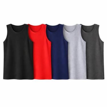 Imagem de Kit com 5 Regatas Dry Fit Original 100% Poliéster  Cores Sortidas, P