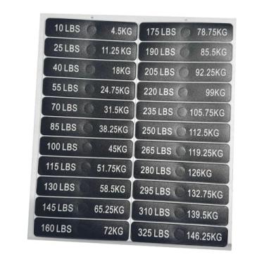Imagem de Colaxi Etiquetas para Pilha de Pesos, Adesivos para Equipamentos de Ginástica com Fundo Preto, Adesivos para Anilhas de Peso para Treinamento de Força e, 4.5 Kg a 146.25 Kg