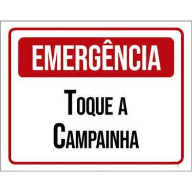 Imagem de Kit 5 Placas Emergência Toque Campainha 36X46