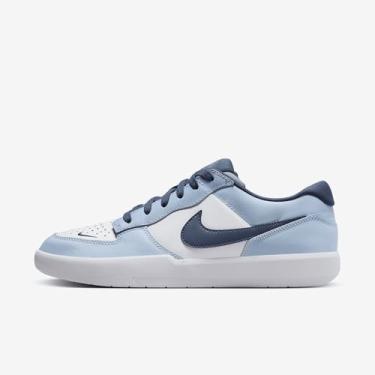 Imagem de Nike Tênis de skate premium SB Force 58 (HJ3489-141) (HJ3489-141, Wh), Branco/Branco/Ardósia Cinza/Azul Trovão, 42