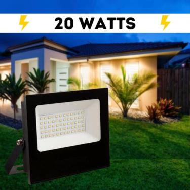 Imagem de Refletor Led 20W SMD Branco Quente IP67 Prova D'Água Bivolt Jardim Ilu