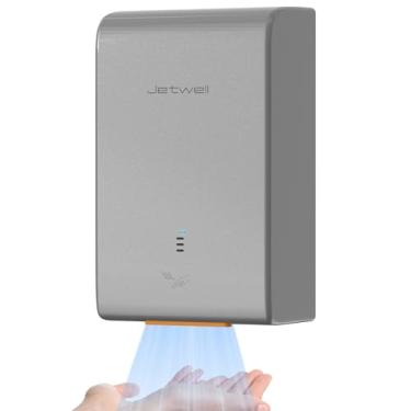Imagem de JETWELL Secador de mãos compatível com ADA, capa de plástico ABS, design rígido com fio, AC 110V-130V JW2825 (prata)