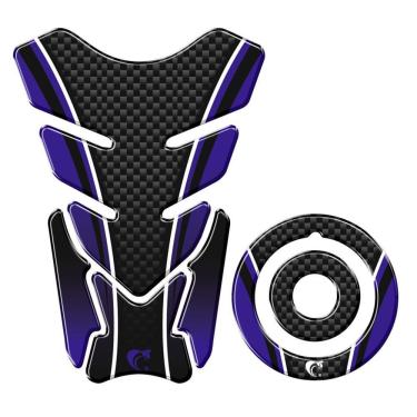 Imagem de Adesivo Protetor Tanque E Bocal Moto Yamaha Carbono Azul