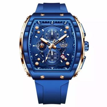 Imagem de Relógios Masculino Lige 89148 Quadrado Esportivo Azul
