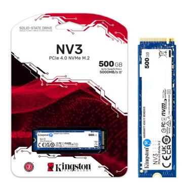 Imagem de Ssd Nvme Kingston Nv3, 500gb, M.2 2280, Leitura: 5.000 Mb-s, Gravação: 3.000 Mb-s - Snv3s-500g