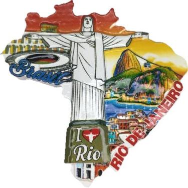 Imagem de Imã Geladeira Decoração Lembrança do Rio De Janeiro Cristo Redentor - 