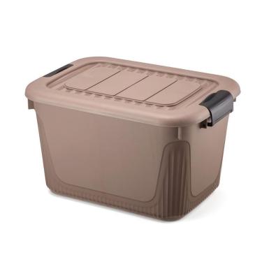 Imagem de Caixa Organizadora Container 80 Trava/roda Plasnorthon Cor Marrom