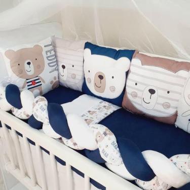 Imagem de Kit Mini Berço para Bebe Menino 13 peças 80cm x 40cm - Avm Enxovais, T