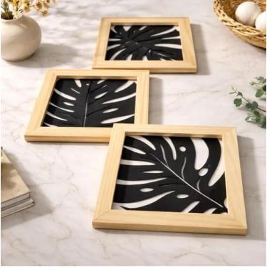 Imagem de Quadro de parede Trio Floral Contemporâneo Flora Minimalista Natural V