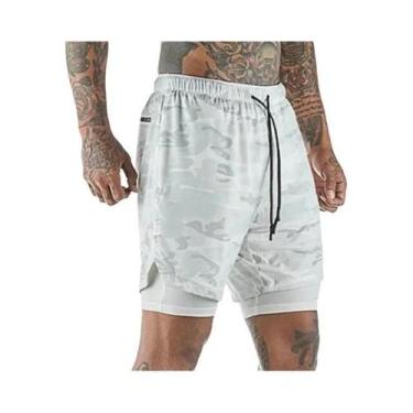 Imagem de Shorts Esportivos Masculinos 2 Em 1 Para Verão, Corrida, Praia, Academ