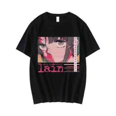 Imagem de Camiseta plus Size Com Estampa Gráfica Anime Lain, Manga Curta, Moda F