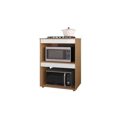 Imagem de Armário Cooktop Adriana Amêndoa/Branco C/Tampo Fogão 4 ou 5 Bocas - AJL Móveis