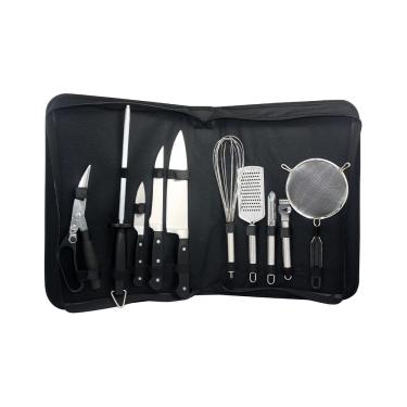 Imagem de Jogo para Churrasco Fracalanza em Inox com Bolsa de Nylon com 10 Peças