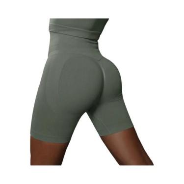 Imagem de Shorts De Yoga Femininos De Cintura Alta Sem Costura Respiráveis Para 