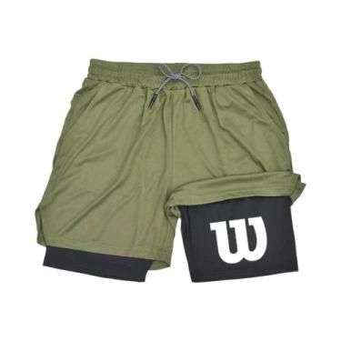 Imagem de Shorts Esportivos Masculinos 2 Em 1 Para Academia, Corrida, Treino E U