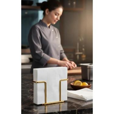 Imagem de Porta Guardanapo Dourado Aço Elegante e Moderno - Congratulations Stor