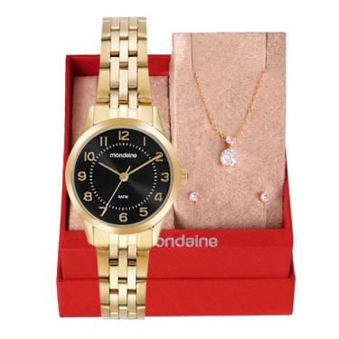 Imagem de Relógio Feminino Mondaine Analógico Dourado 32796LPMKDE2K1