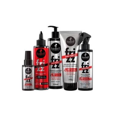 Imagem de Kit Haskell Frizz Cancelado Shampoo 300ml + Máscara 240g + Máscara Líq