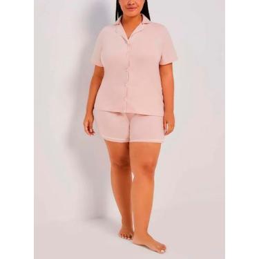 Imagem de Pijama Curto Hering 7CYG Feminino Americano Algodão T. P/XG, P, Kmm, R