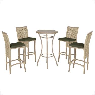 Imagem de Mesa Bistro E 4 Banquetas Roma Fendi Corda Náutica 12 Rami