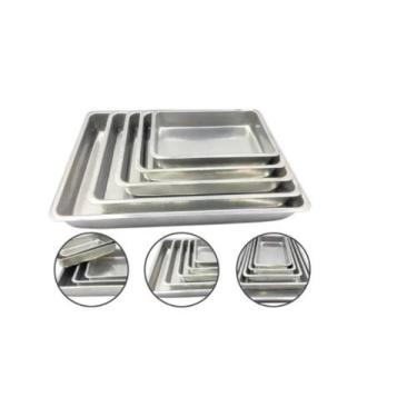 Imagem de Conjunto De 5 Assadeira Forma Retangular Extra Alta N 1 ao 5 Alumínio 