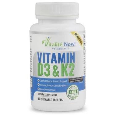 Imagem de Suplemente Vitalité agora! Vitamina D3 2000 UI + K2 MK7 90 comprimidos-Unissex