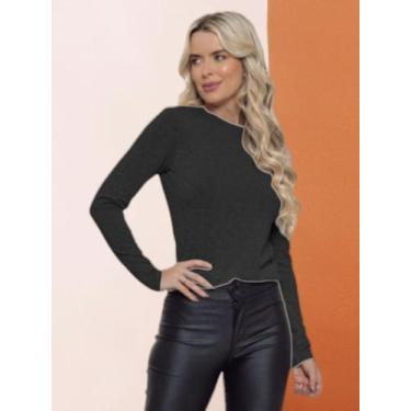 Imagem de Camisa Manga Longa De Frio Outono Inverno Confortável Macia Elegante B