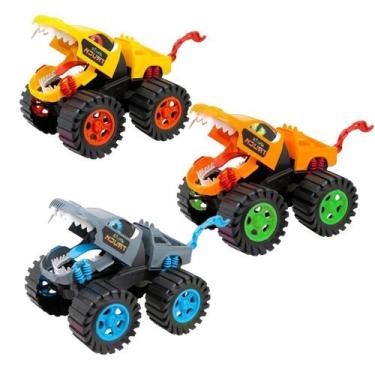 Imagem de Kit Brinquedos Monster Truck Wolf Carrinho Miniatura Fricção 29,5cm - 
