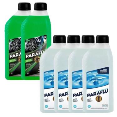 Imagem de Combo 2 litros aditivo radiador concentrado verde paraflu + 4 litros á