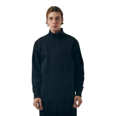 Imagem de Moletom Champion Tech Quarter Zip Mini Script Preto, Preto, XG
