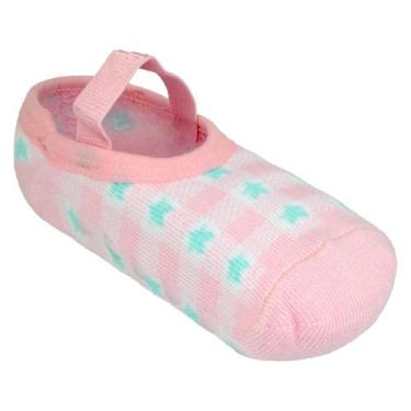 Imagem de Meia Sapatilha Bebê Xadrez Tam.26 a 30 - Pimpolho, Rosa,  26-30