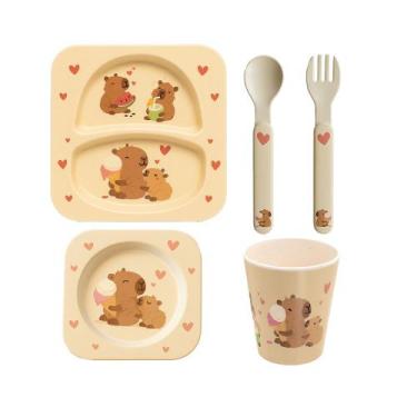 Imagem de Jogo Para Refeição Infantil Capikids Capivara 5 Peças Mimo Style