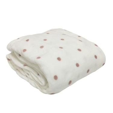 Imagem de Cobertor Toque de Seda Poa Infantil 0,90 X 1,10 - Nc Home, BRANCO/ROSA