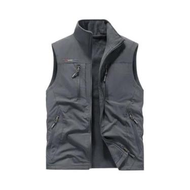Imagem de Colete De Pesca Masculino De Couro Quente Para Outono/Inverno, Confort