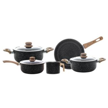 Imagem de Jogo De Panelas De Indução Granilite Preto Alumínio 5 Peças Wolff