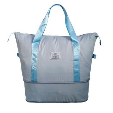 Imagem de Bolsa Viagem Feminina Dobrável Grande Academia Leve Oxford Compartimen