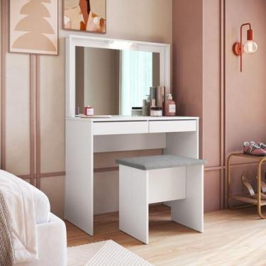Imagem de Penteadeira estilo camarin com 2 gavetas Emovell, Branco