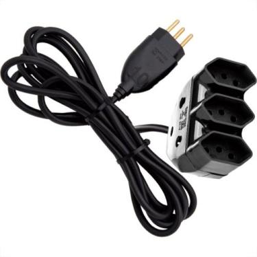 Imagem de Extensao Interneed Axial 3Tom 2P+T 075X3M Preta 10A 071792