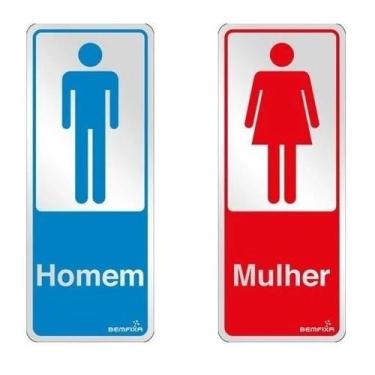 Imagem de Placa Sinalização ''figura Homem/mulher'' - Bemfixa