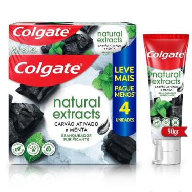 Imagem de Creme Dental Colgate Natural Extracts Carvão Ativado e Menta 4 unid 90