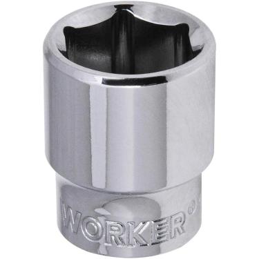 Imagem de Soquete Worker Modelo Sextavado Encaixe 1-4 14mm com Acabamento Cromado em Aço Especial Bivolt