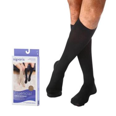 Imagem de Meia 282F 20/30mmHg Algodão Comfort Longa Preta Sigvaris, G3