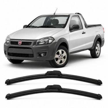 Imagem de Par Palheta Limpador Parabrisa Silicone Chuva Fiat Strada 1996 1997 19